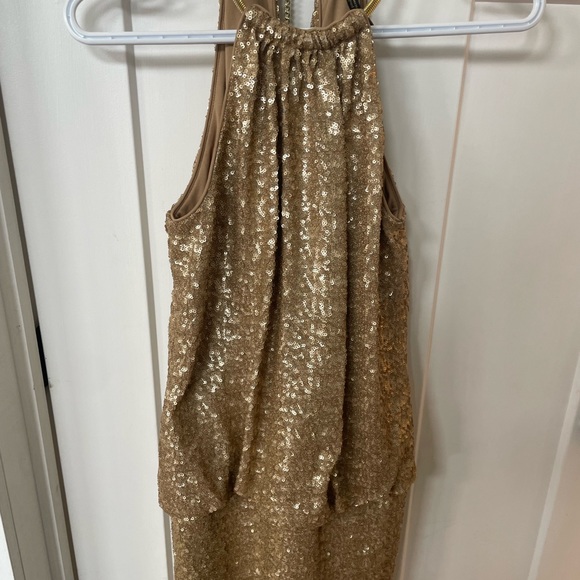 Gold Sequin Mini Dress - Picture 2 of 3